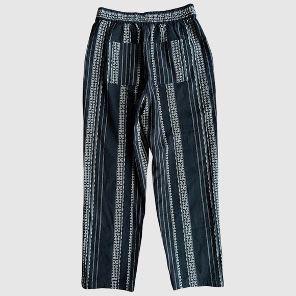 ANTHROPOLOGIE NWOT ESSENTIAL BEACH PANTS BLACK & WHITE TASSEL TIES | SMA… - Picture 7 of 11